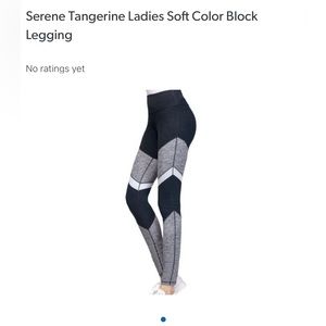 Serene Tangerine Ladies Soft Color-block Leggings LEGGINGS ONLY